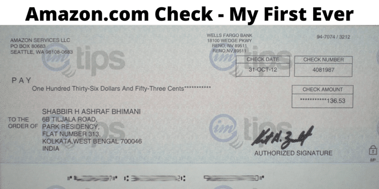 Amazon.com Affiliate Earnings Check In India – My First Ever
